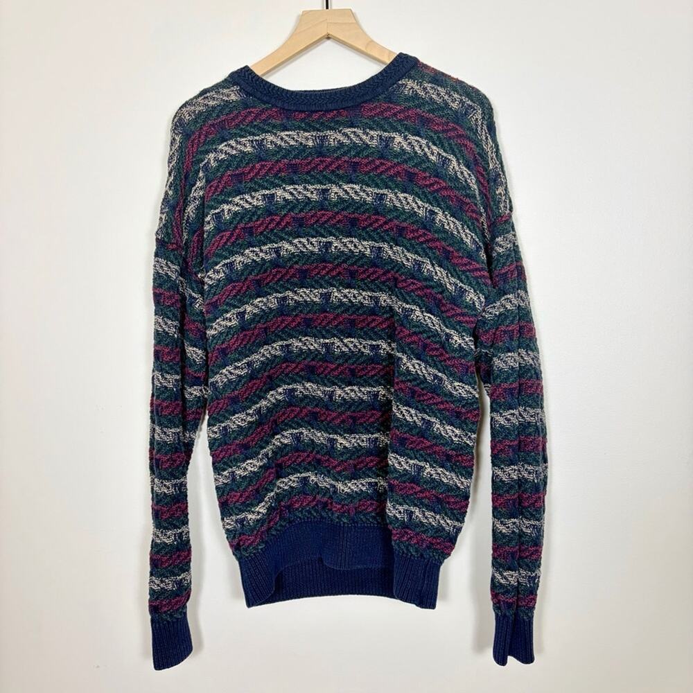 Stone Haven Vintage Blue 90’s Print Sweater Men’s Large Pullover Classic Retro
